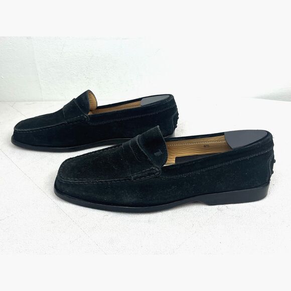TODS Black Leather Suede Slip On Loafer Shoes   Mens Size 8.5 main image 8